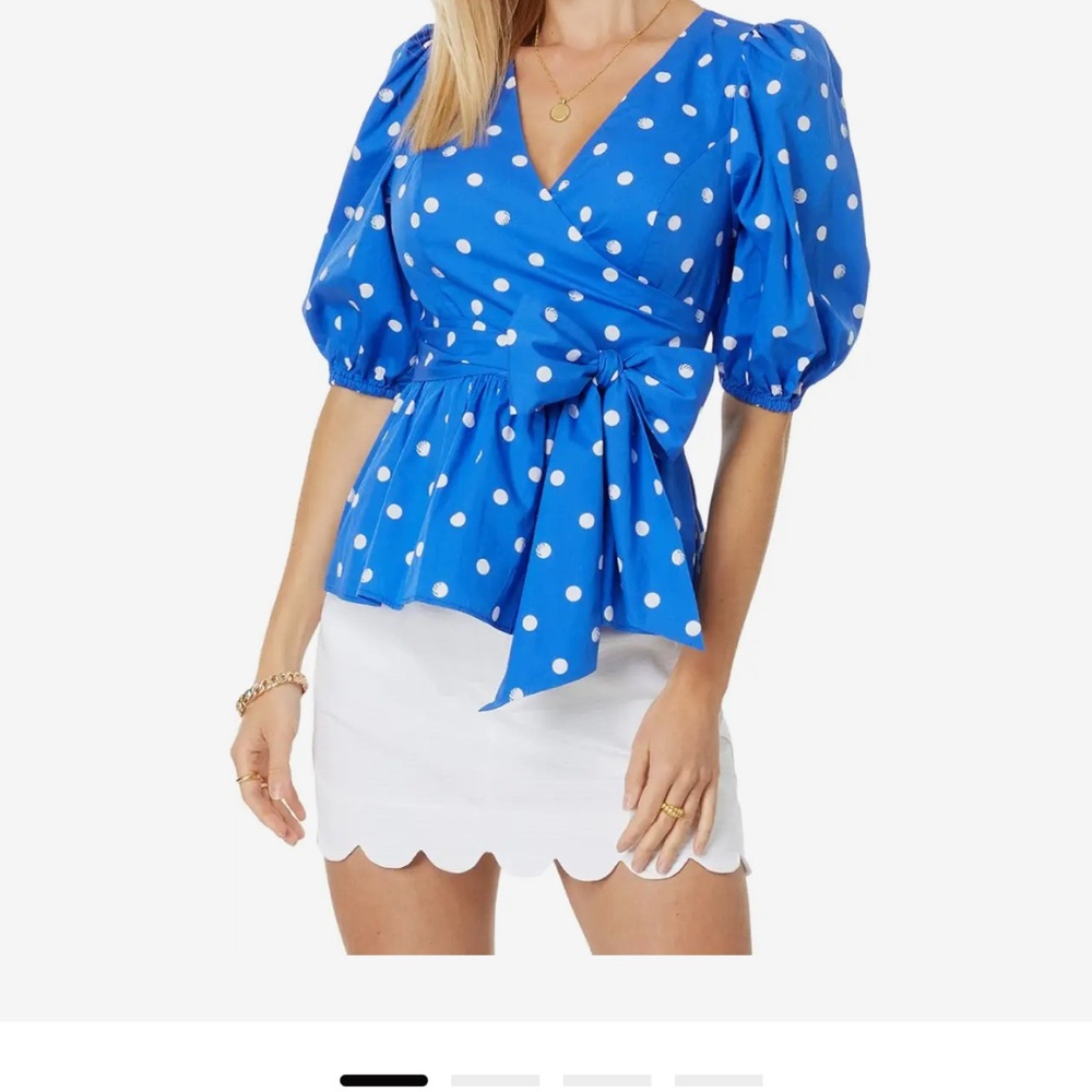 Lilly Pulitzer blue wrap top